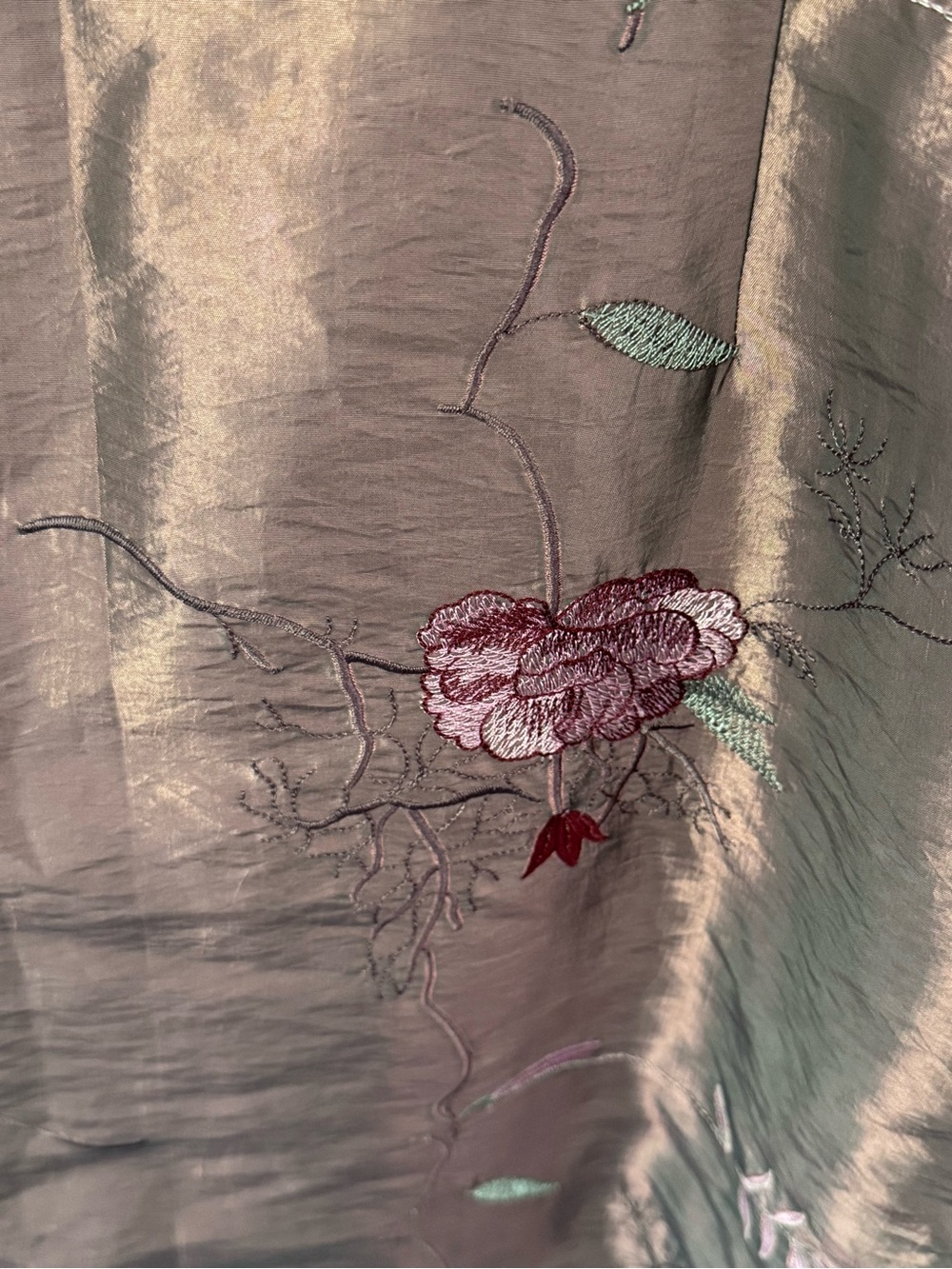 Silk Gold / Pink Brocade Mandarin jacket - Picture 5 of 7